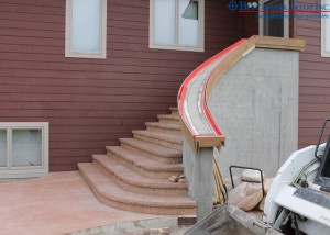 Benchmark Foam Insulating Concrete Forms ICF curved exterior stairs with geofoam steps