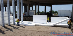 Installing Goefoam for bridge construction