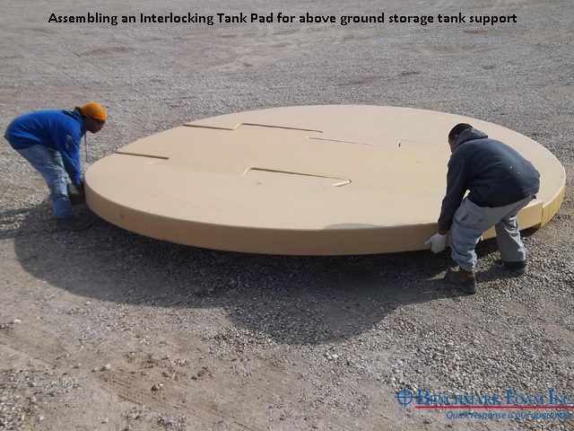 Our Interlocking Tank Pads offer a modern solution for above-ground storage, replacing traditional gravel with durable, reusable, coated, foam-core, pads that maintain their integrity over time.