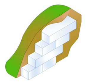 Illustration showing geofoam used as traditional fill like dirt or gravel